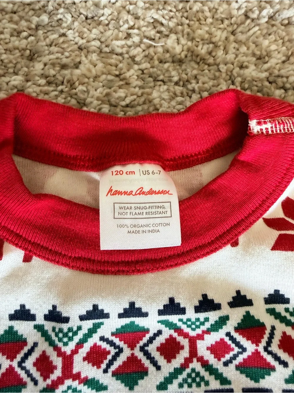 Hanna Andersson Red and White Reindeer Pajama Set